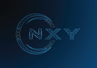 NXY low poly letter logo vector design. NXY lower poly logo design. Low poly logo.