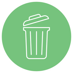 Trash Can Icon – Minimalist Vector Flat Design