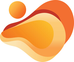 Abstract Orange Flowing Shape 3D Vector – Modern Fluid Design Element for Backgrounds, Branding, and Creative Digital Art