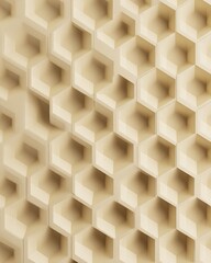 Fototapeta premium Beige geometric honeycomb pattern abstract background