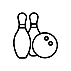 Icon of a bowling ball and pins representing the sport