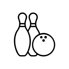 Icon of a bowling ball and pins representing the sport
