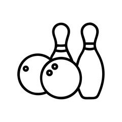 Icon of a bowling ball and pins representing the sport