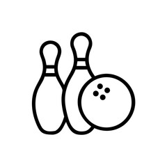 Icon of a bowling ball and pins representing the sport