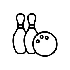 Icon of a bowling ball and pins representing the sport