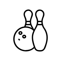 Icon of a bowling ball and pins representing the sport