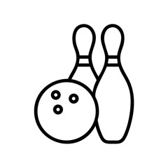 Icon of a bowling ball and pins representing the sport