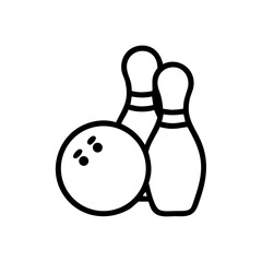Icon of a bowling ball and pins representing the sport