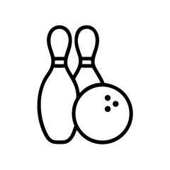 Icon of a bowling ball and pins representing the sport