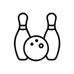 Icon of a bowling ball and pins representing the sport