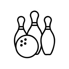 Icon of a bowling ball and pins representing the sport