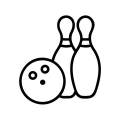 Icon of a bowling ball and pins representing the sport