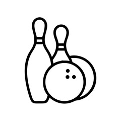 Icon of a bowling ball and pins representing the sport