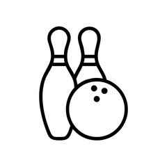 Icon of a bowling ball and pins representing the sport