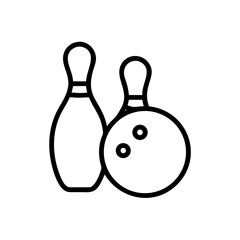 Icon of a bowling ball and pins representing the sport