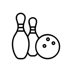 Icon of a bowling ball and pins representing the sport