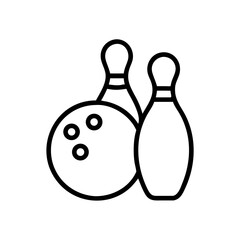 Icon of a bowling ball and pins representing the sport