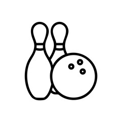Icon of a bowling ball and pins representing the sport