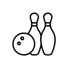 Icon of a bowling ball and pins representing the sport