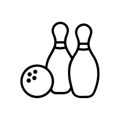 Icon of a bowling ball and pins representing the sport