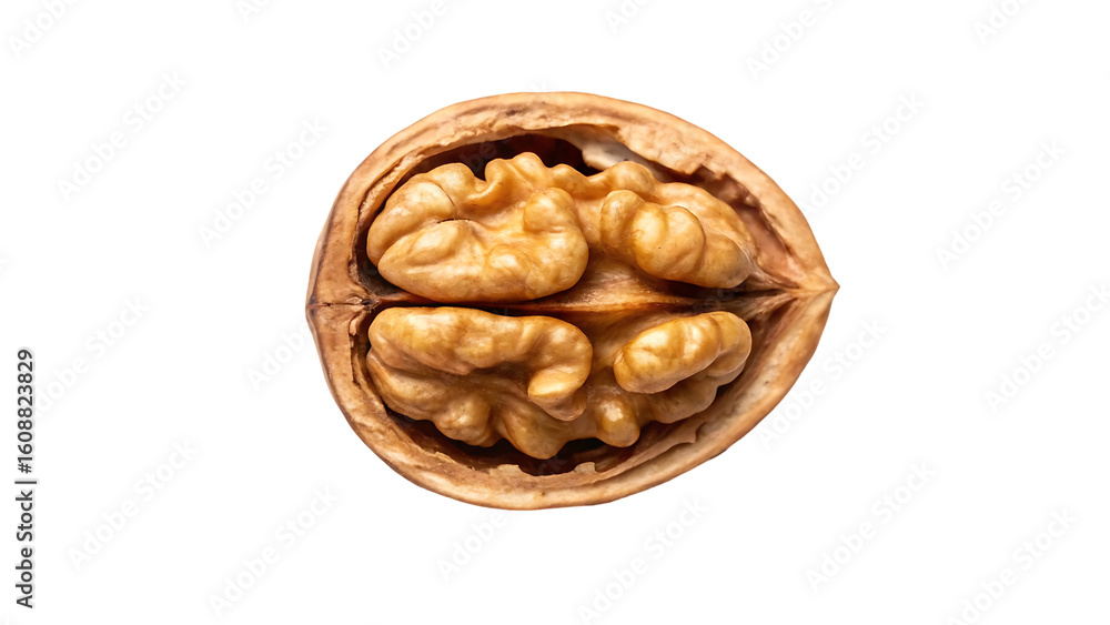 Poster walnut isolated png walnut kernel on transparent background perfect retouched peeled broken walnut n