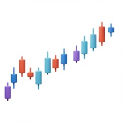 Colorful Candlestick Chart Representing Market Trends and Changes