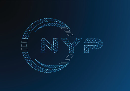 NYP low poly letter logo vector design. NYP lower poly logo design. Low poly logo.