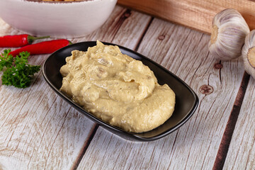 Natural organic homemade chickpea hummus