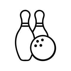 Icon of a bowling ball and pins representing the sport