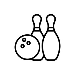 Icon of a bowling ball and pins representing the sport