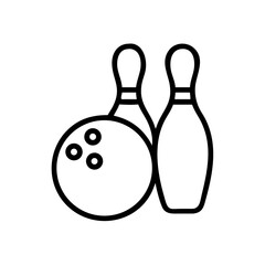 Icon of a bowling ball and pins representing the sport