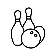 Icon of a bowling ball and pins representing the sport
