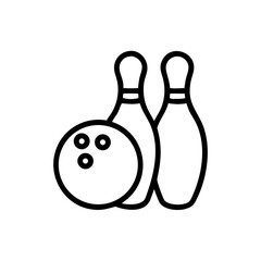 Icon of a bowling ball and pins representing the sport
