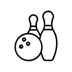 Icon of a bowling ball and pins representing the sport