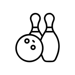 Icon of a bowling ball and pins representing the sport