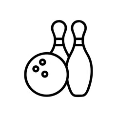 Icon of a bowling ball and pins representing the sport