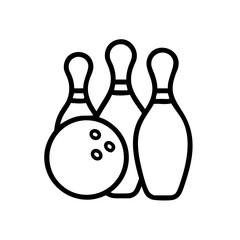 Icon of a bowling ball and pins representing the sport