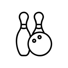 Icon of a bowling ball and pins representing the sport