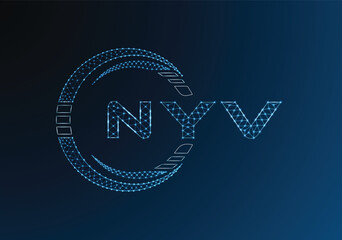 NYV low poly letter logo vector design. NYV lower poly logo design. Low poly logo.