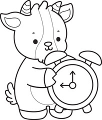 Coloring pages of cute goat animal icon stickers.
