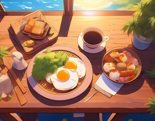 Generated image
朝食のイラスト