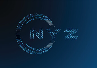 NYZ low poly letter logo vector design. NYZ lower poly logo design. Low poly logo.