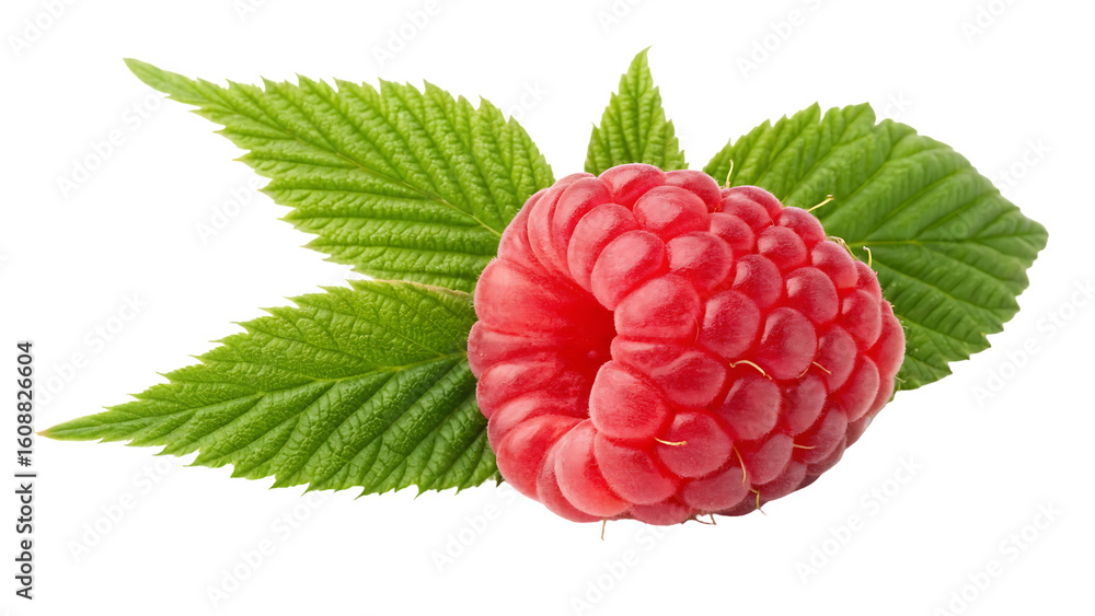 Aufkleber raspberry isolated png raspberries with leaf flying on transparent background raspberry fall falling