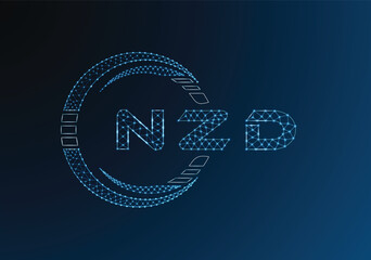 NZD low poly letter logo vector design. NZD lower poly logo design. Low poly logo.