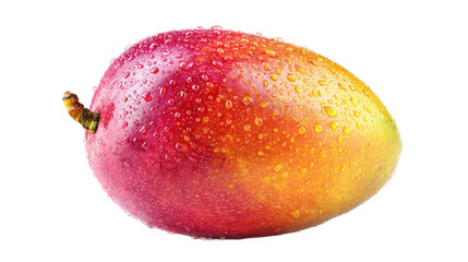 Fresh ripe mango with water droplets