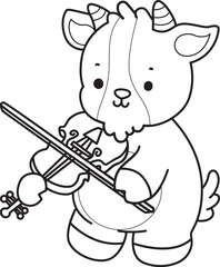 Coloring pages of cute goat animal icon stickers.
