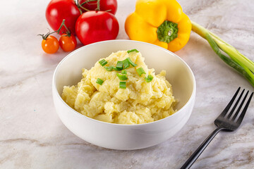 Mashed potato with green onion
