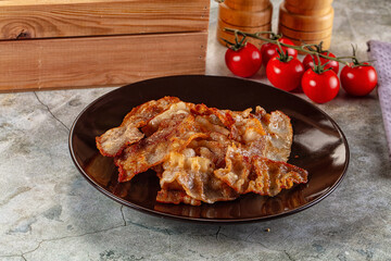 Fried crispy pork bacon snack