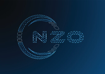 NZO low poly letter logo vector design. NZO lower poly logo design. Low poly logo.