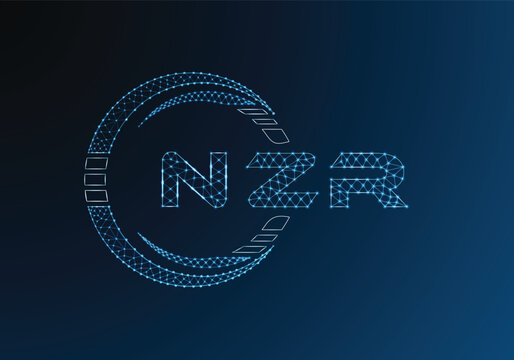 NZR low poly letter logo vector design. NZR lower poly logo design. Low poly logo.
